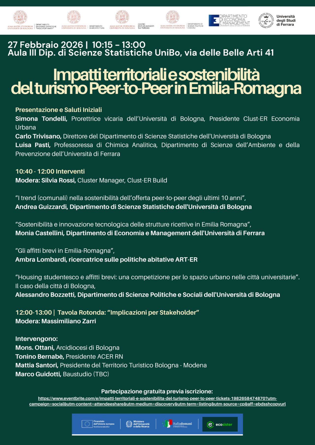 programma Save the Date 27 febbraio Turismo